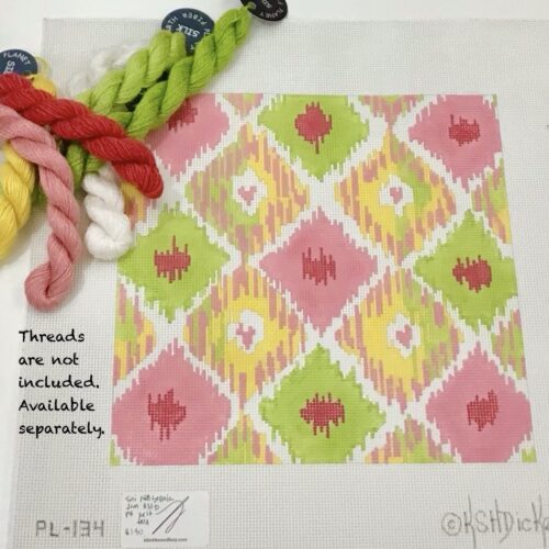 Pink Green Yellow Ikat