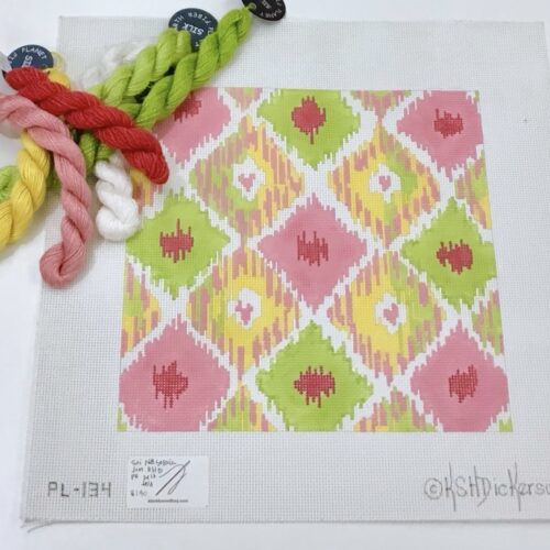 Pink Green Yellow Ikat Hearts kit