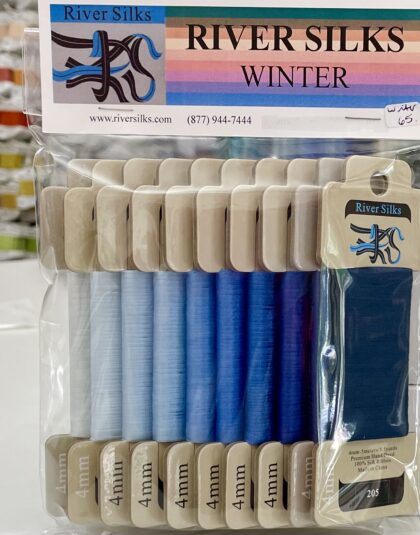 4mm Silk Ribbon Winter Blues
