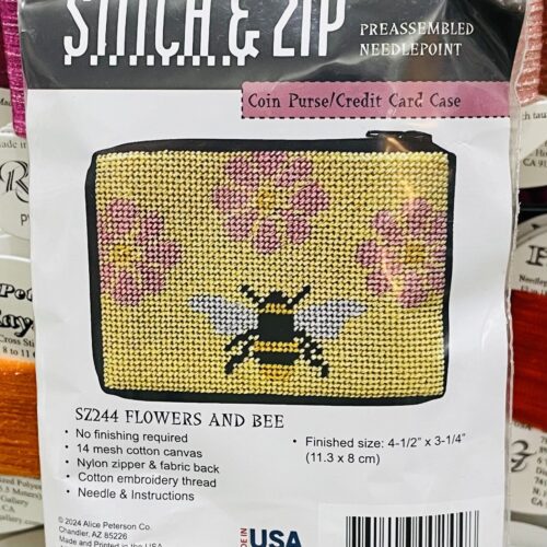 244 Flowers & Bee Pattern Coin Purse/Card Case Kit