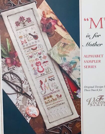Victoria Sampler "M" alphabet letter