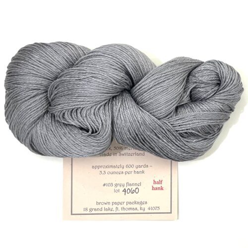 Silk n Ivory Grey Flannel  #103 half hank