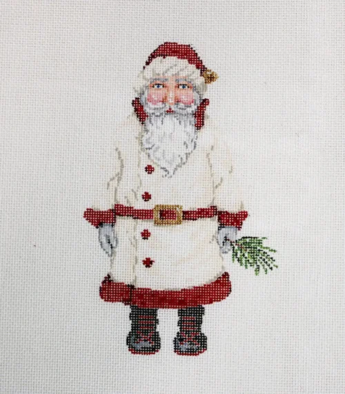 Santa Claus in white coat