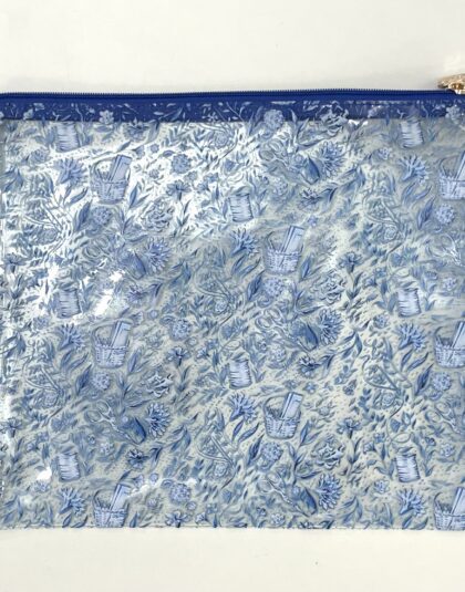 Clear with Signature Print Large Zipper Project Pouch