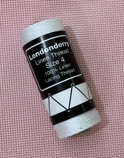 Slate Frame lacing linen thread White