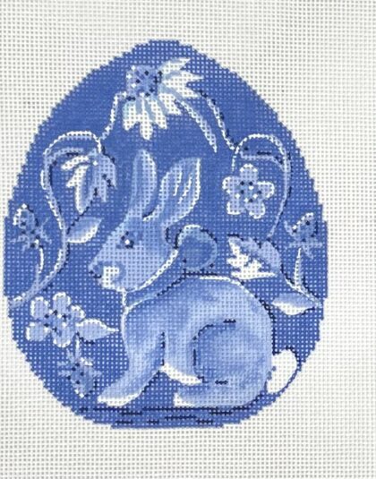 Blue and White Rabbit Egg