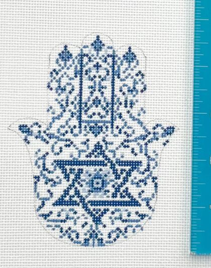 Blue and White Transferware Hamsa
