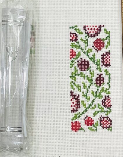 Pomegranate Canvas and Mezuzah Acrylic Case