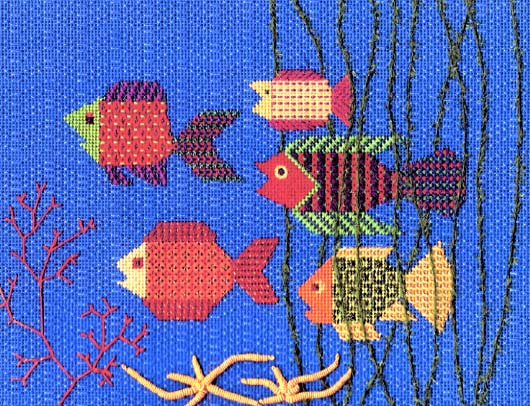 Fish Your Stash, painted canvas and guide - Image 3