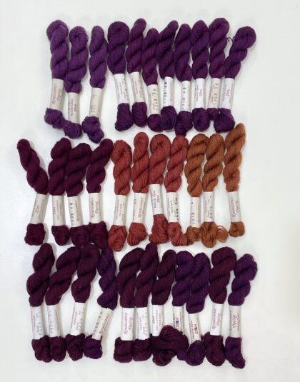 Renaissance Dyeing Crewel Wool Red Wine shades
